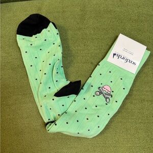 Oxford Green Socks with Ice Cream Motif